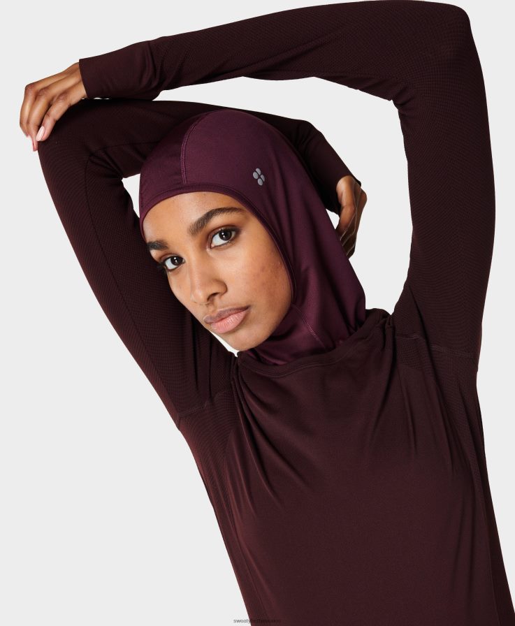 mujer hijab de entrenamiento Sweaty Betty 8VNTL782 rojo ciruela accesorios