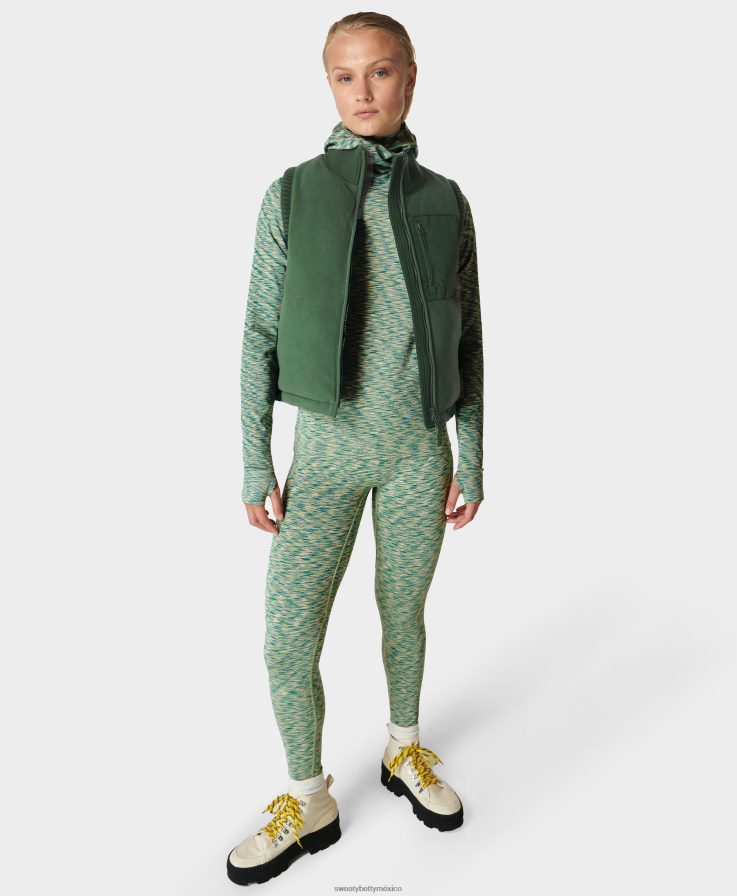 mujer camiseta interior con capucha y diseño spacedye Sweaty Betty 8VNTL765 terreno verde ropa