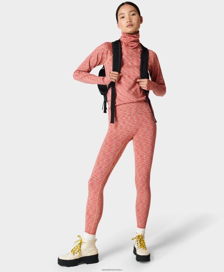 mujer camiseta interior con cuello alzado spacedye Sweaty Betty 8VNTL1022 odisea rosa ropa
