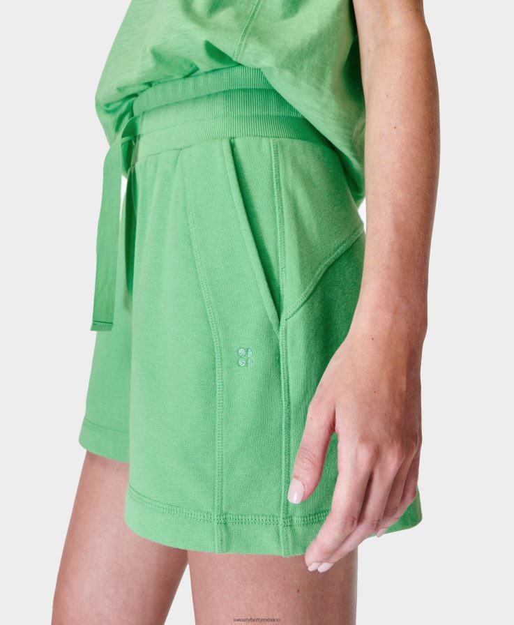 mujer revivir pantalones cortos de cintura alta Sweaty Betty 8VNTL622 irradiar verde ropa