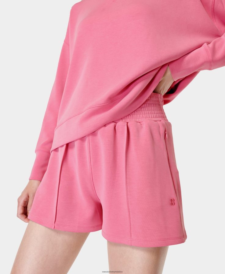 mujer shorts con peso de nube con lavado arena Sweaty Betty 8VNTL641 piruleta rosa ropa
