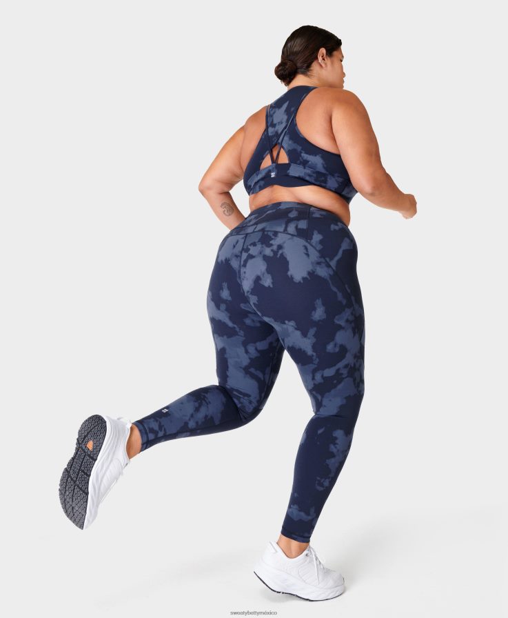 mujer leggings de entrenamiento de potencia Sweaty Betty 8VNTL54 estampado azul desvanecido ropa