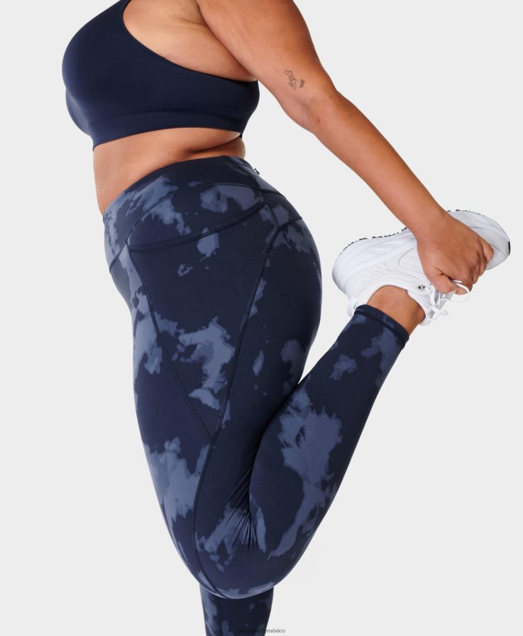 mujer leggings de entrenamiento power 7/8 Sweaty Betty 8VNTL8 estampado azul desvanecido ropa
