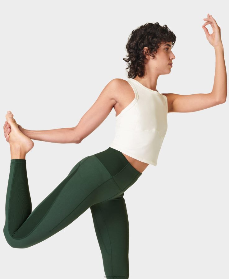 mujer leggings de yoga acanalados súper suaves Sweaty Betty 8VNTL386 caminata verde ropa