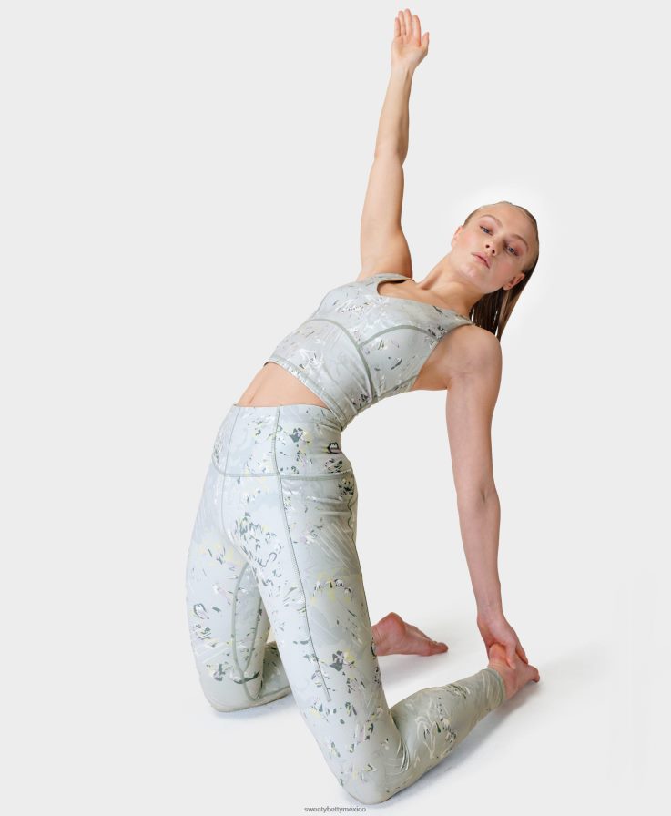 mujer leggings de yoga súper suaves Sweaty Betty 8VNTL184 estampado floral azul cayendo ropa