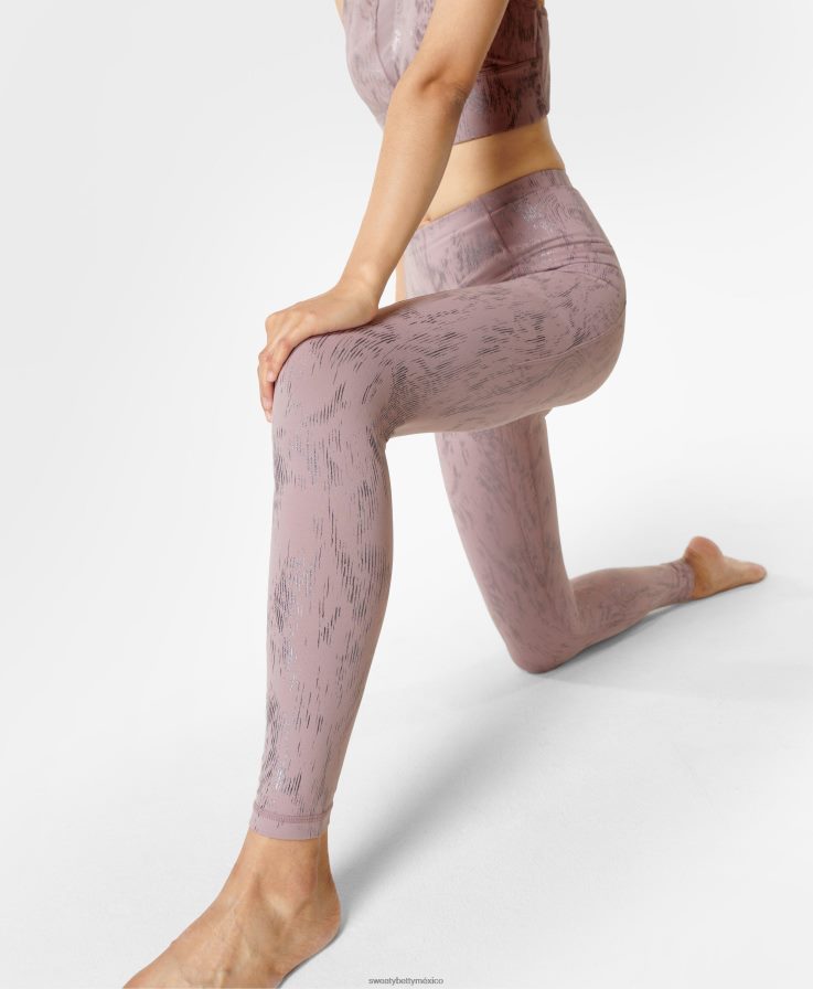 mujer leggings de yoga súper suaves Sweaty Betty 8VNTL188 estampado de lámina de fusión rosa ropa