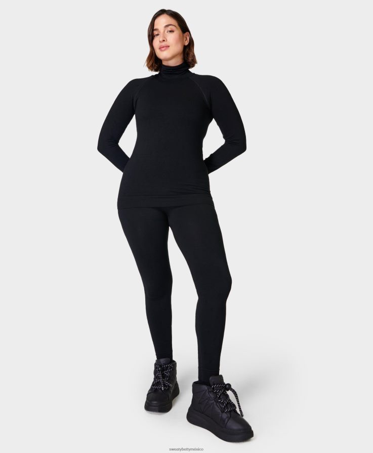 mujer leggings interiores de modal con lunares en jacquard Sweaty Betty 8VNTL525 negro ropa