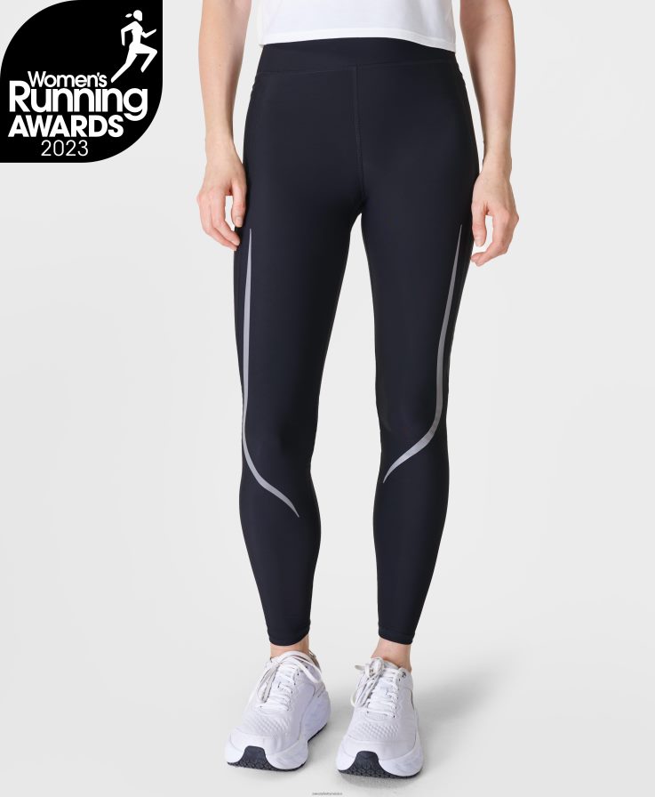 mujer leggings para correr con iluminación de gravedad cero Sweaty Betty 8VNTL519 negro ropa
