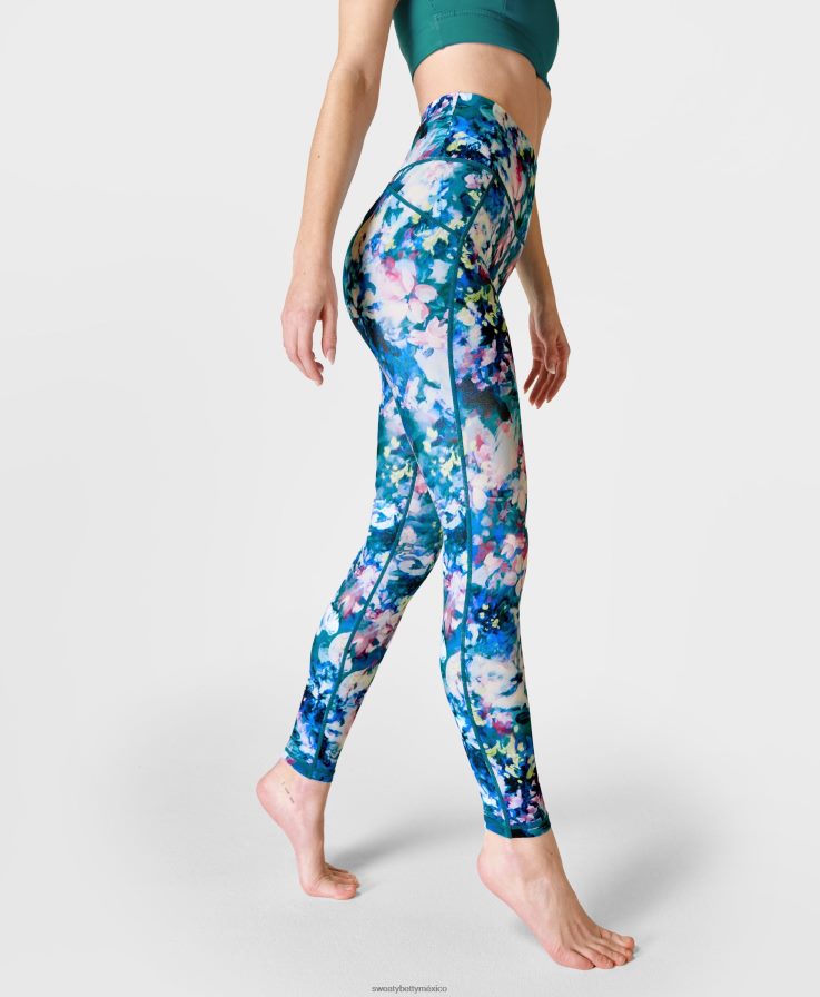mujer leggins todo el día Sweaty Betty 8VNTL534 estampado floral azul océano ropa