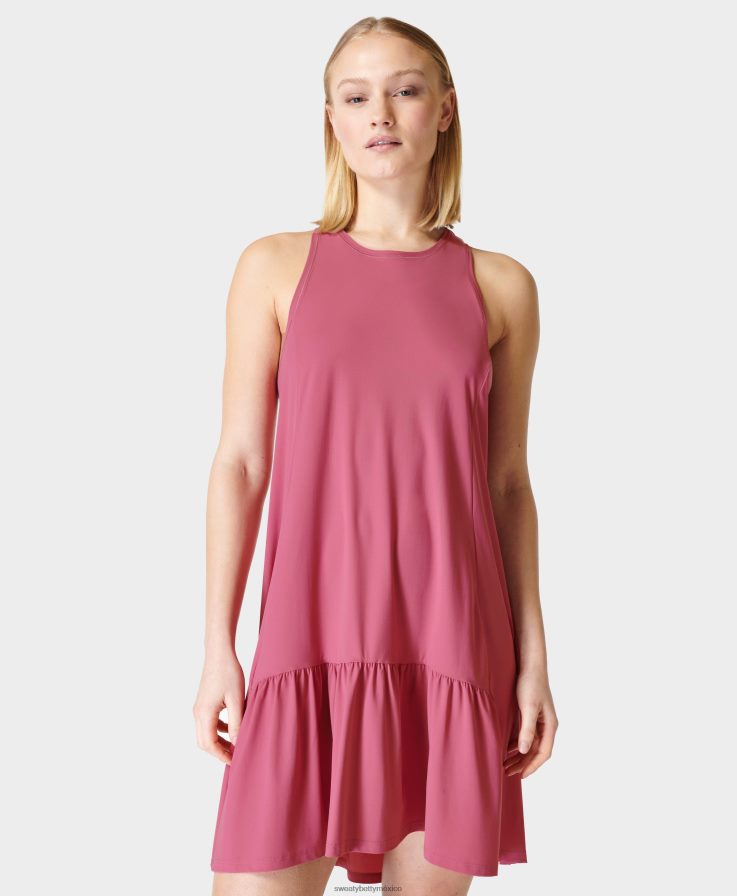 mujer vestido corto del club de exploradores Sweaty Betty 8VNTL577 rosa ambiental ropa