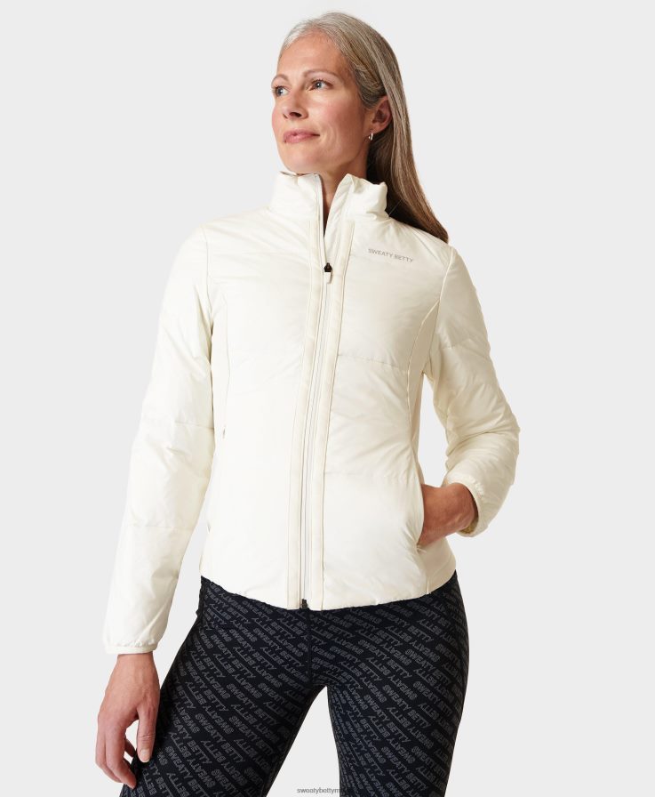 mujer acelerar chaqueta de running de élite Sweaty Betty 8VNTL494 lirio blanco ropa