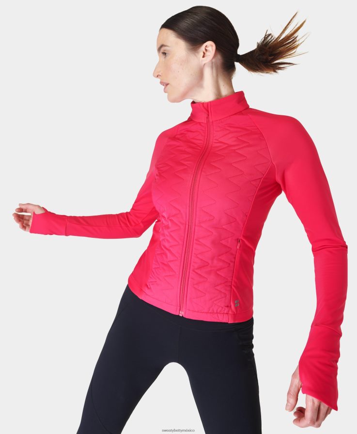 mujer chaqueta para correr a velocidad ligera Sweaty Betty 8VNTL448 venus rosa ropa