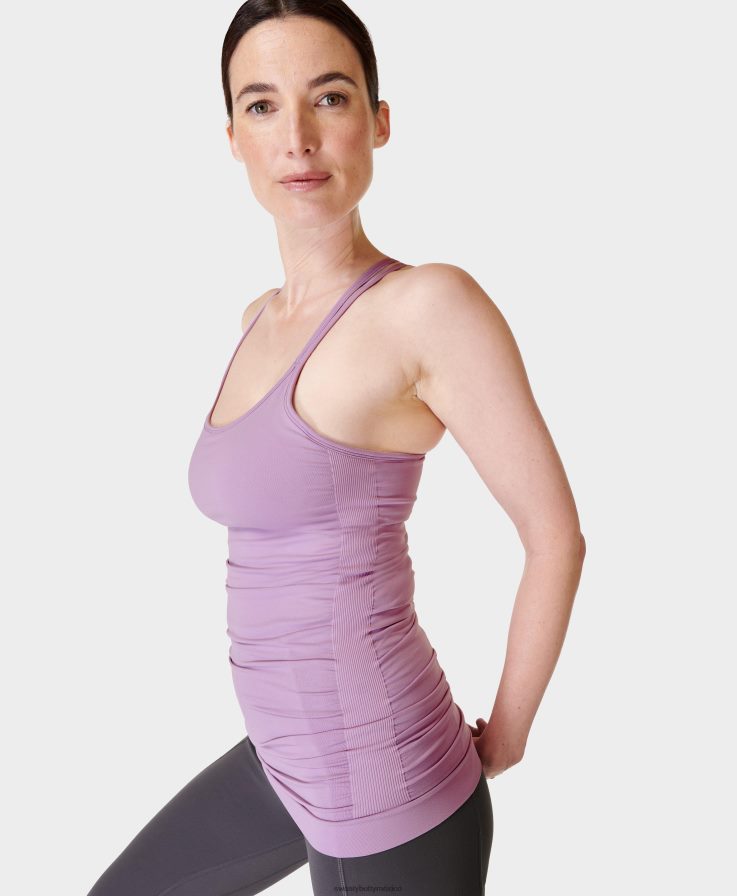 mujer tanque de yoga sin costuras aplomo Sweaty Betty 8VNTL703 lirio morado ropa