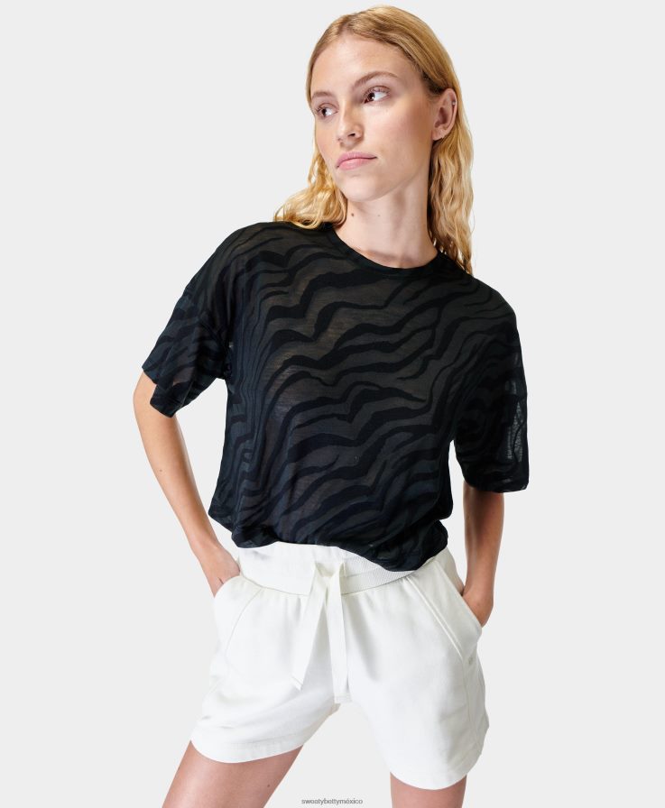 mujer camiseta de desgaste de estudio Sweaty Betty 8VNTL954 negro ropa