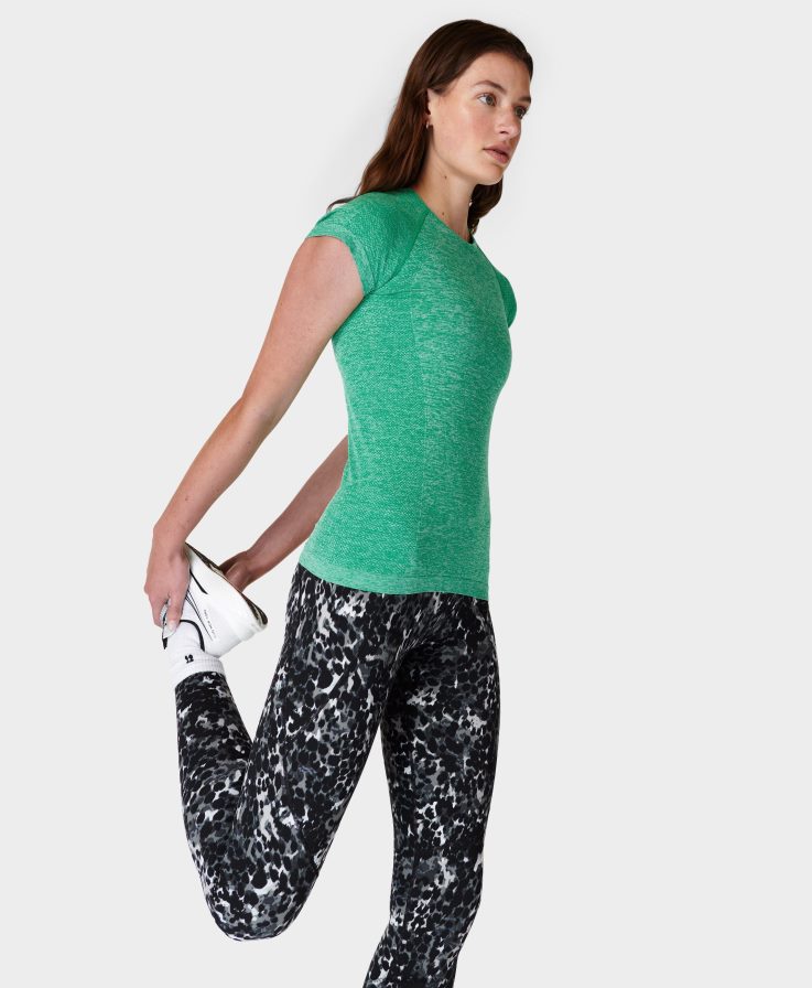mujer camiseta de entrenamiento sin costuras para atleta Sweaty Betty 8VNTL193 electro verde ropa