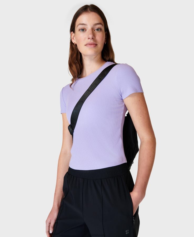 mujer camiseta harper manga corta Sweaty Betty 8VNTL265 violeta violeta virtual ropa