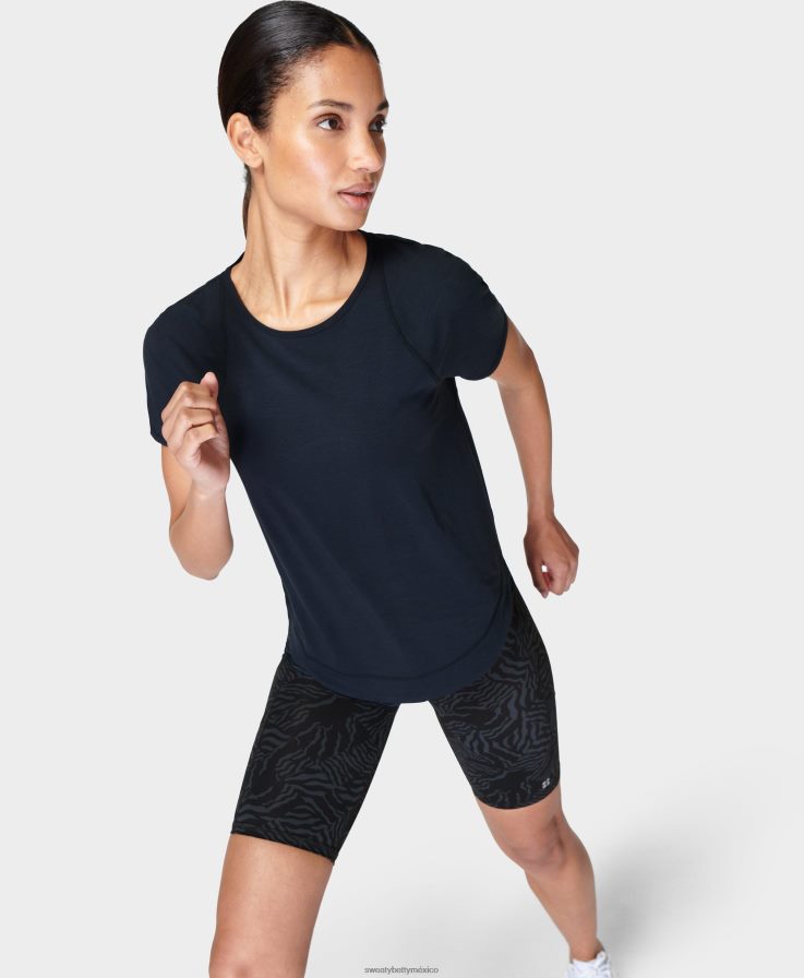 mujer camiseta para correr respira fácil Sweaty Betty 8VNTL496 negro ropa