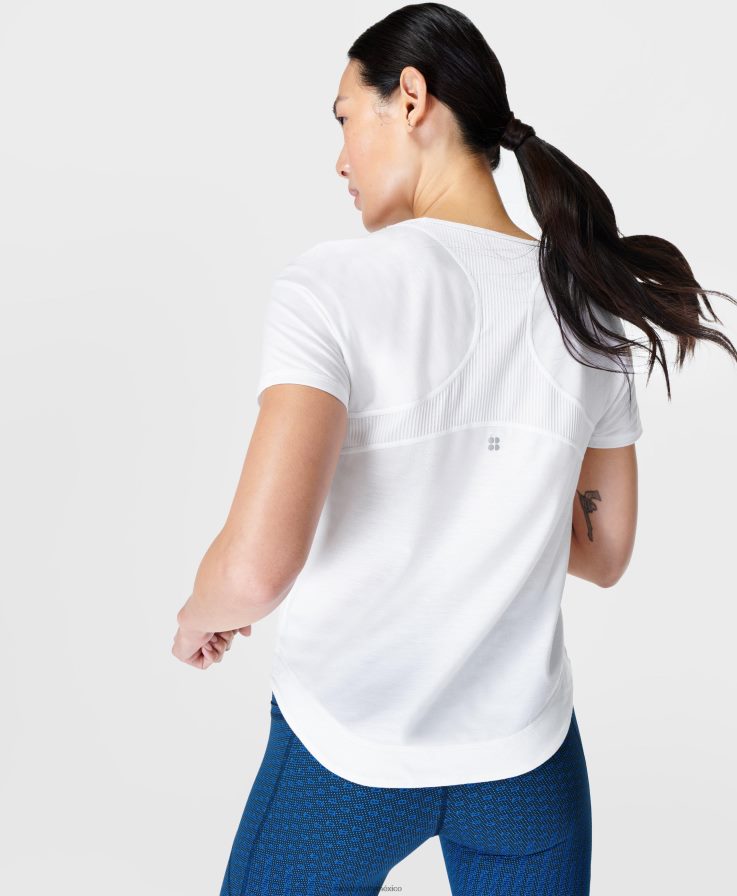 mujer camiseta para correr respira fácil Sweaty Betty 8VNTL497 blanco ropa