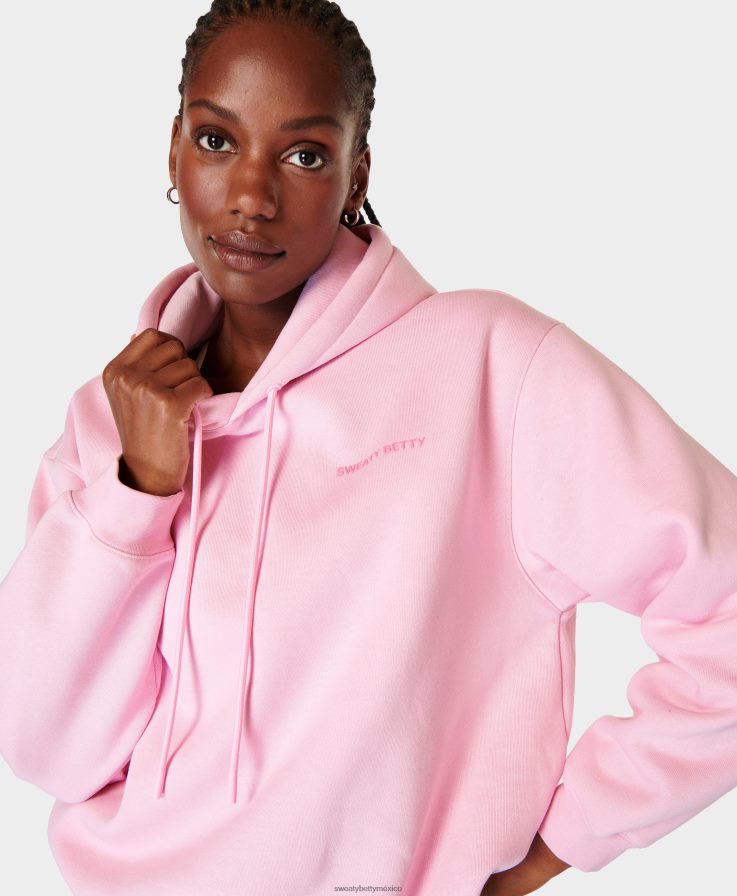 mujer sudadera con capucha de potencia Sweaty Betty 8VNTL216 rosa tiza ropa