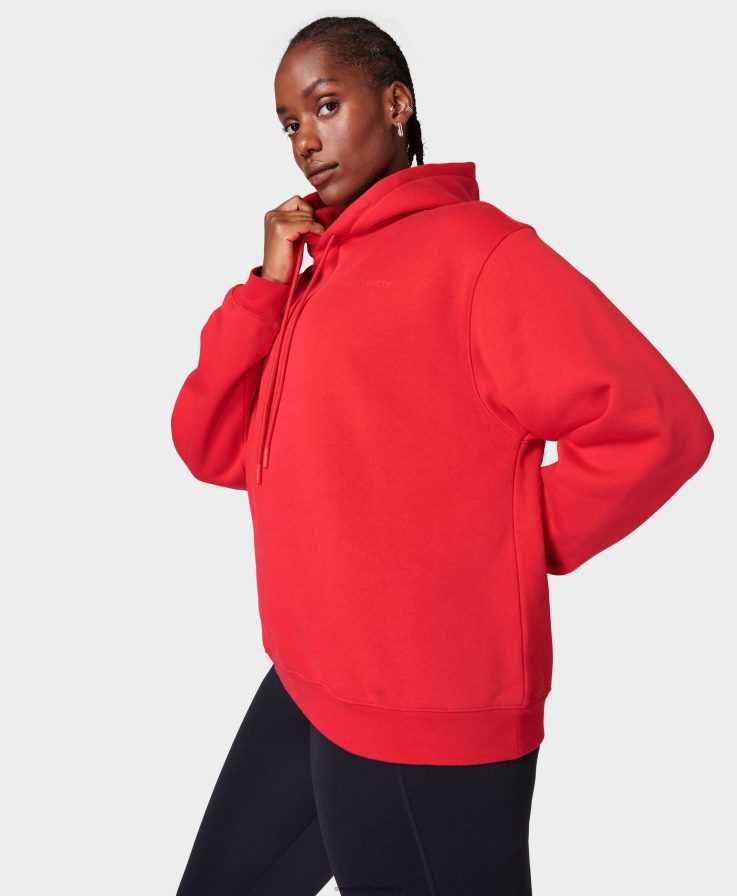 mujer sudadera con capucha de potencia Sweaty Betty 8VNTL217 rojo intenso ropa