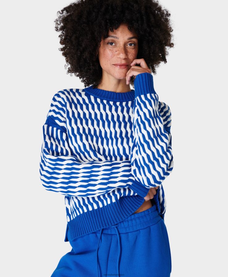 mujer suéter de ochos clásico Sweaty Betty 8VNTL353 azul relámpago ropa