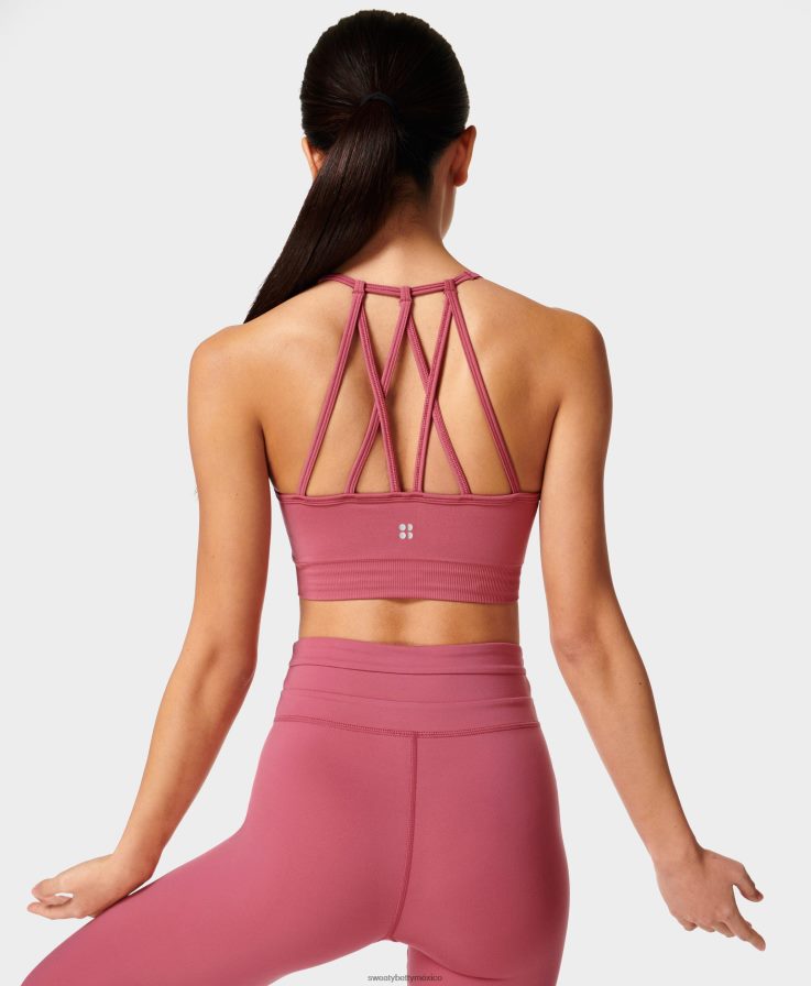 mujer sujetador de yoga reformado espíritu Sweaty Betty 8VNTL620 rosa ambiental ropa