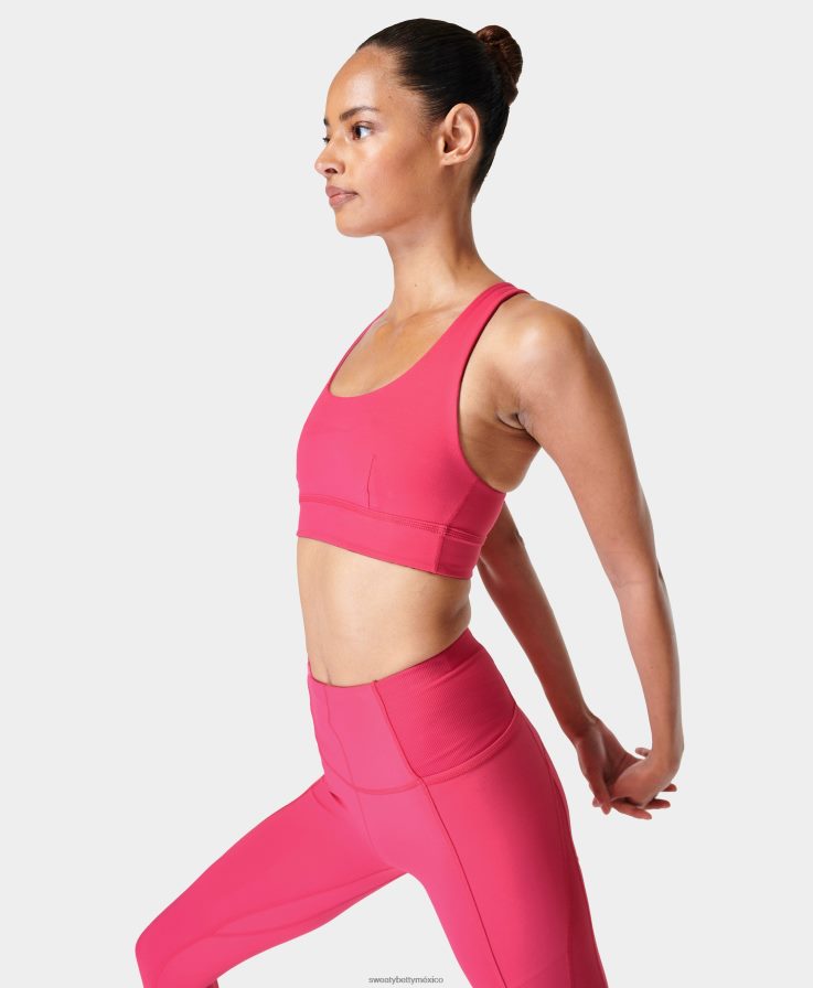 mujer sujetador de yoga reversible súper suave Sweaty Betty 8VNTL331 rosa ambiente/rosa brillante ropa