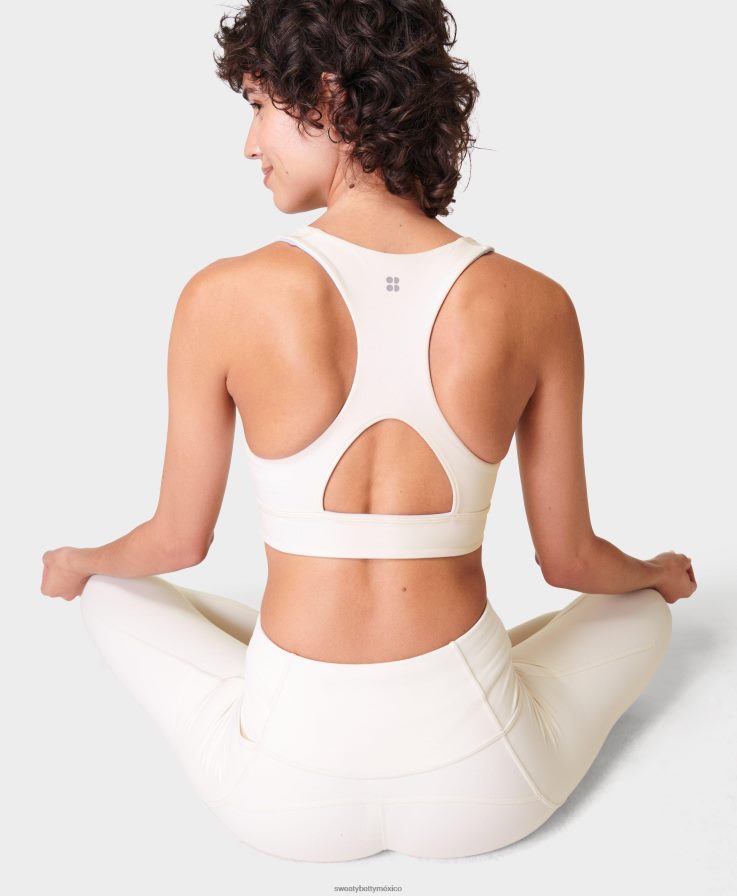 mujer sujetador de yoga reversible súper suave Sweaty Betty 8VNTL333 estudio blanco/azul brisa ropa